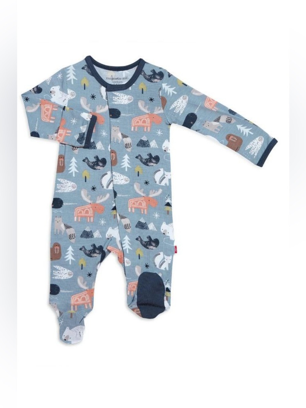 Magnetic Me Baffin Bay Modal Magnetic Baby Footie Onesie Animal Print